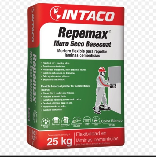 [I0246] INTACO REPEMAX MURO SECO BLANCO 25 KILOS